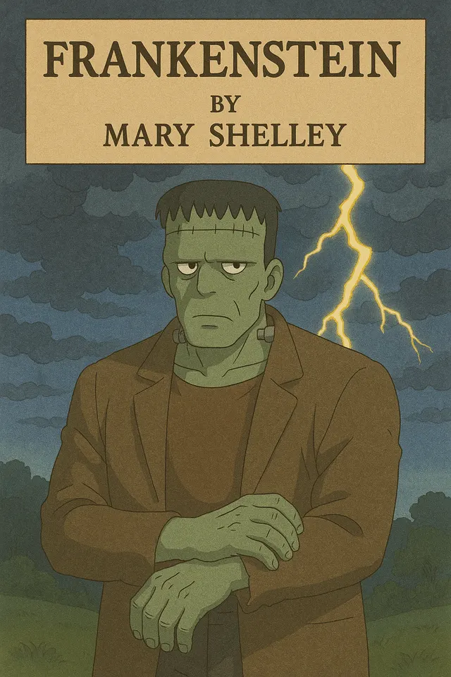 Illustrated cover of Frankenstein